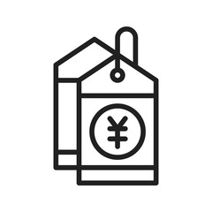 Yen Tag icon vector image. Suitable for mobile apps, web apps and print media.