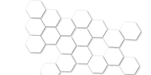 Abstract light grey and white hexagon 3d effect pattern with shadow seamless texture background. Use for book, poster, flyer, website vector illustration.