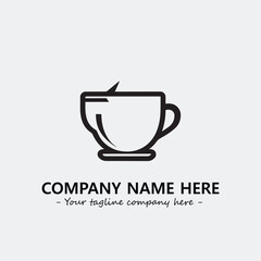 Cup illustration black and white for logo company vector image
