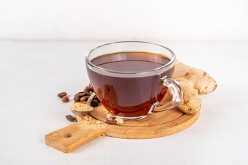 Fresh brewed ginger coffee cup