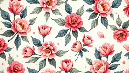 Delicate floral motif, seamlessly repeating, soft hues , illustration, graphics, pastel