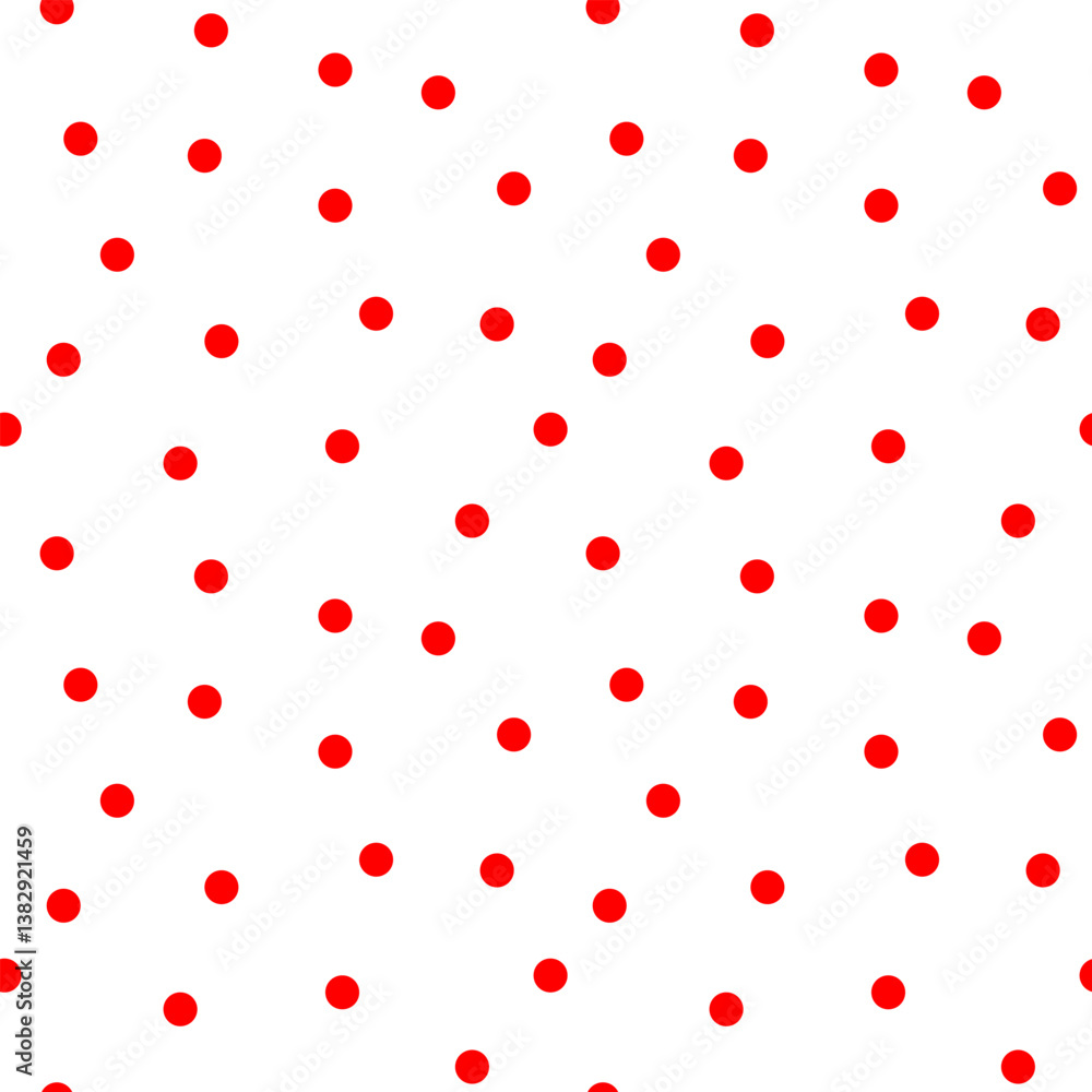 Poster red polka dot seamless pattern. red abstract confetti dots seamless pattern background. eps 10