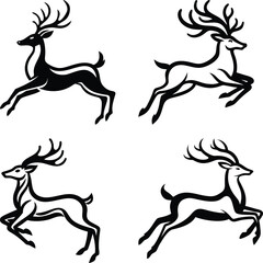 deer  silhouette set