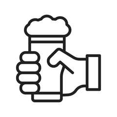 Holding Beer Glass icon vector image. Suitable for mobile apps, web apps and print media.