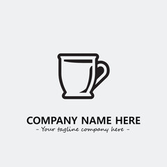 Cup illustration black and white for logo company vector image
