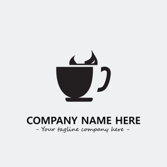 Cup illustration black and white for logo company vector image

