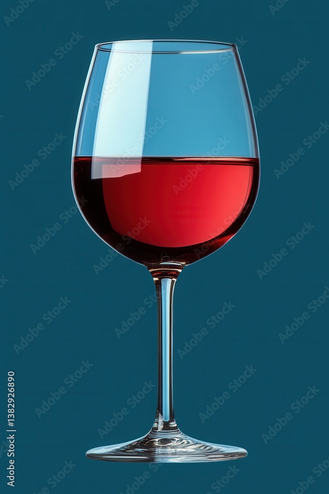 Poster elegant red wine in a glass against a dark teal background creating a sophisticated and inviting atm