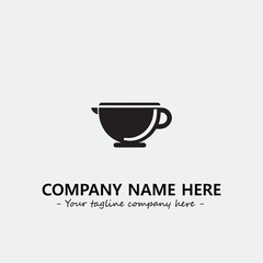Cup illustration black and white for logo company vector image
