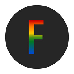 Fototapeta premium Rainbow Capital Letter F Symbol – LGBTQ Pride Representation
