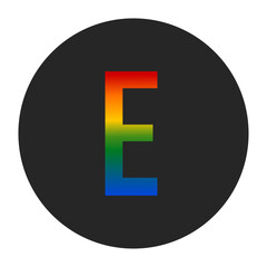 Rainbow Capital Letter E Symbol – LGBTQ Pride Representation