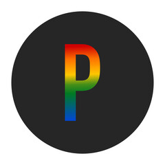 Rainbow Capital Letter P Symbol – LGBTQ Pride Representation