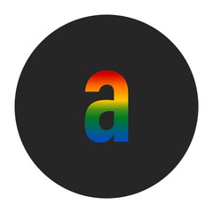 Rainbow Lowercase Letter a Symbol – LGBTQ Pride Representation