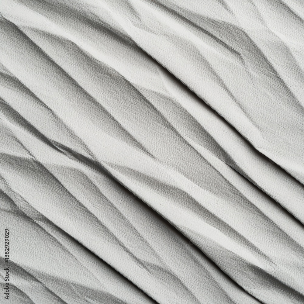 Poster close-up view of textured surface with dramatic diagonal creases and folds typical of paper material