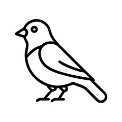 sparrow vector icon, simple black outline line icon of sparrow, animal vector line art icon