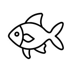 goldfish 8 vector icon, simple black outline line icon of goldfish 8, animal vector line art icon
