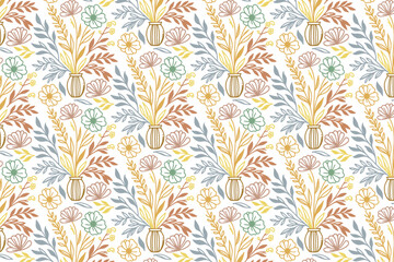 Fototapeta premium seamless floral line art for abstract wallpaper and lightweight women’s fashion fabric prints