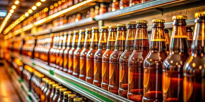 UK Supermarket Beer Display: Morrisons Hobgoblin Ale on Shelves, September 2024, Porth, Mid Glamorgan, Wales