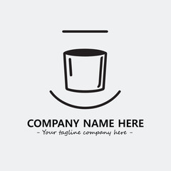 Cup illustration black and white for logo company vector image
