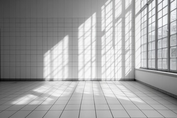 Sunlight Patterns on Tiled Flooring