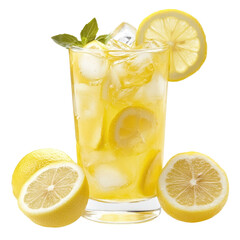 Refreshing Glass Drink on transparent background