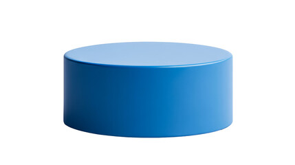 Blue cylinder for product display, podium, empty space, cut out transparent