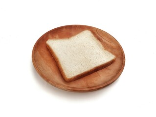 Fresh slice bread on plate isolated on white background 