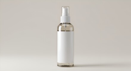 Empty spray bottle mockup with blank label.