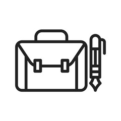 Briefcase and Pen icon vector image. Suitable for mobile apps, web apps and print media.