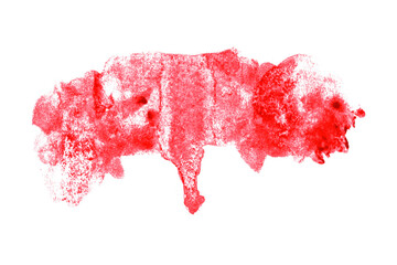 Red hand painter watercolor stain texture background transparent