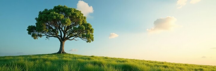 Obraz premium A solitary tree branches stretch towards the sky, calm, nature