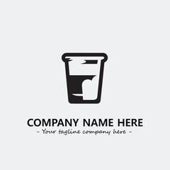 Cup illustration black and white for logo company vector image
