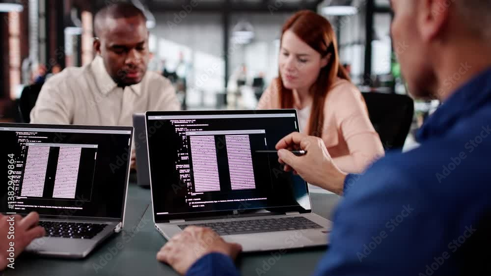 Poster Diverse Team Of Programmers Coding Together