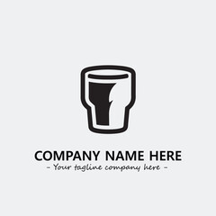 Cup illustration black and white for logo company vector image
