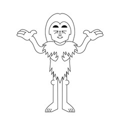 Cartoon character design of ordinary forest people 2 outline