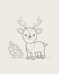 Reindeer vector illustration, Reindeer isolated on white