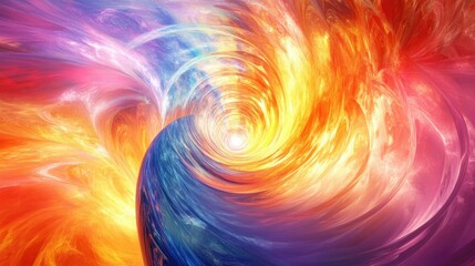 Vibrant swirling colors create cosmic tunnel