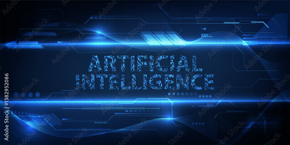 Poster artificial intelligence futuristic technology background.vector illustrations.