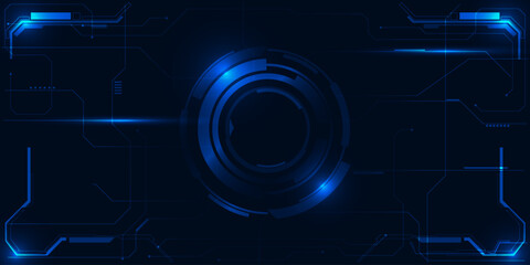 Vector illustrations of futuristic digital tech architecture abstract blue hi tech theme for davertising or game artwork.Futuristic concept.
