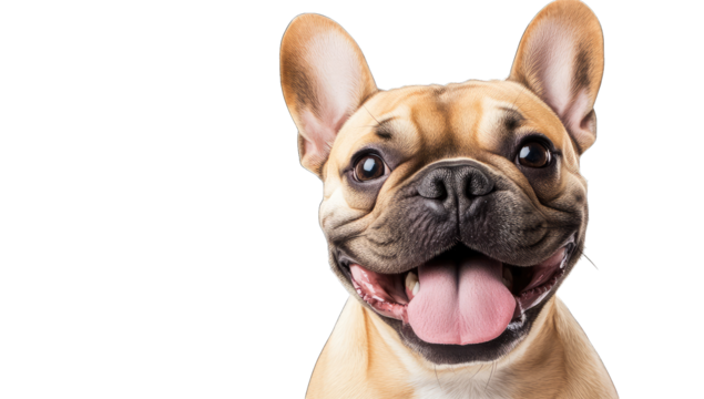 a cheerful french bulldog with a big smile and bright eyes showc