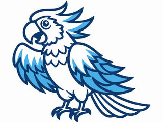 blue bird logo, vector illustration of a blue bird, blue bird with wings, blue macaw