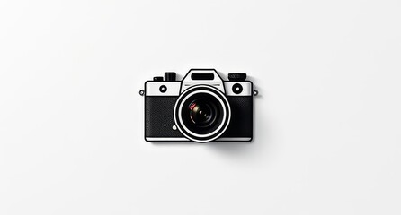 Camera Logo on White Paper with Soft Shadows