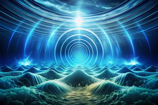 VLF Radio Waves: Deep Ocean Communication Technology Stock Photo