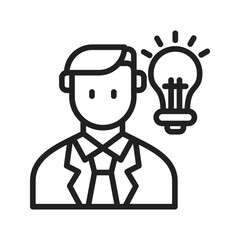 Businessman with Idea icon vector image. Suitable for mobile apps, web apps and print media.