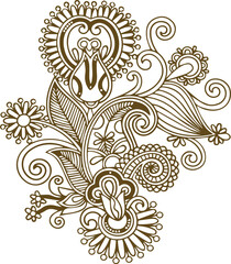 Beautiful flower art and mandala vector design