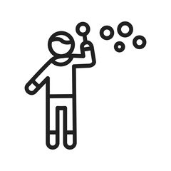 Man Making Soap Bubbles icon vector image. Suitable for mobile apps, web apps and print media.