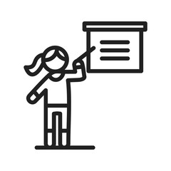 Woman Teaching icon vector image. Suitable for mobile apps, web apps and print media.
