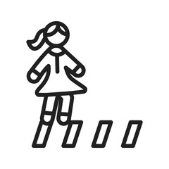 Obraz premium Zebra Crossing icon vector image. Suitable for mobile apps, web apps and print media.