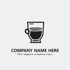 Cup illustration black and white for logo company vector image
