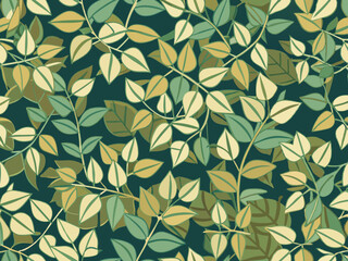 seamless pattern with flowers and leaves, floral pattern for textile design and digital papers, seamless background with leaves