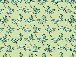 seamless pattern with flowers and leaves, floral pattern for textile design and digital papers, seamless background with leaves